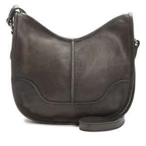 Frye Smoke Brown Cara Leather Crossbody Saddlebag Purse